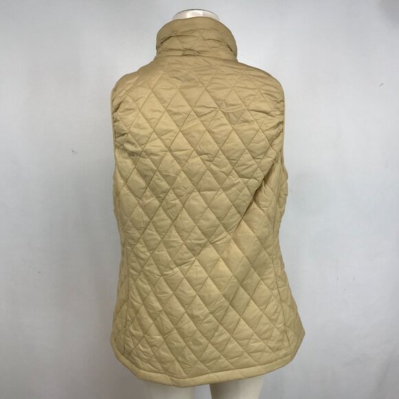 LANDS END ~ WOMENS MEDIUM ~ TAN QUILTED FULL ZIP VEST - Picture 5 of 7